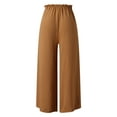 thumbnail image 6 of Women Fashion Bow Loose High Waist Pleated Wide Leg Pants Belted Pants Dress Pants for Women Business Casual Stretchy Straight Leg Womens plus Size Casual Pants Straight Pants for Women Business, 6 of 6