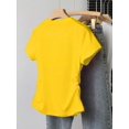 thumbnail image 2 of Womens Yellow Crew Neck Short Sleeve T-Shirt With Ruched Side Detail, 2 of 7