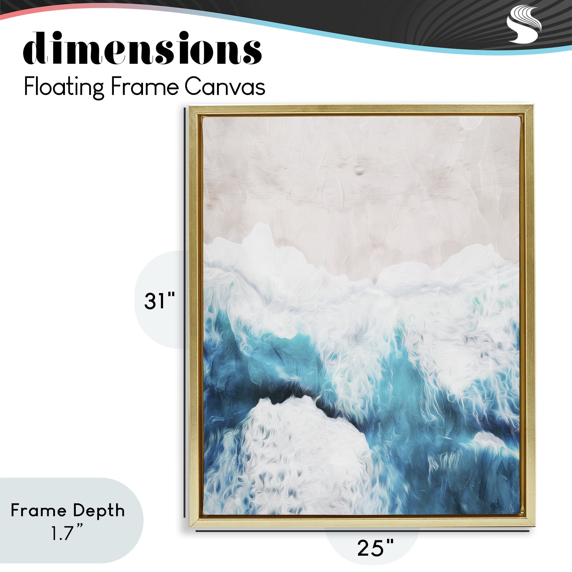 Stupell Industries On The Beach Aerial Gold Framed Floater Canvas Wall Art, design by Milli Villa