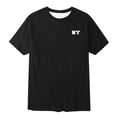 thumbnail image 5 of Black T Shirts for Men 3xl Short Sleeve Big and Tall Cropped Short Sleeve Tshirts Casual Stylish Solid Color Boat Neck Casual Summer Vacation Basic Basic Tee, 5 of 5