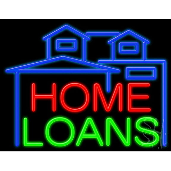 Home Loans LED Neon Sign 15 x 19 - inches, Black Square Cut Acrylic Backing, with Dimmer - Bright and Premium built indoor LED Neon Sign for Defence Force.