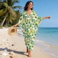 thumbnail image 3 of Xoenoiee Tropical Monstera Palm Leaves Pattern Kaftan Dresses for Women Batwing Sleeve Caftan Cover Up Beach Maxi Dress Lightweight Loungewear Mumu Dresses with Side Slits, 3 of 7