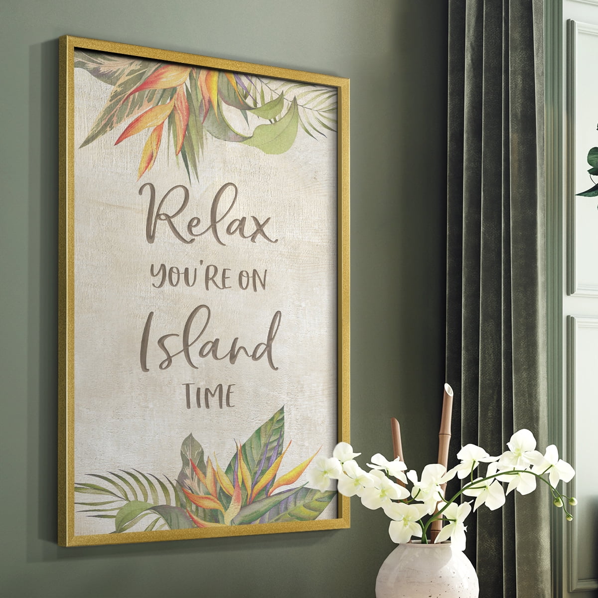 You're On Island Time Framed Print - Solid Wood in Single Picture Frame Solid Wood 2 Framed Print