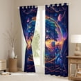 thumbnail image 4 of Feelyou Dreamy Life Tree Black Out Curtains, Outer Space Planet Curtains Pack of 2 (42x63 Each), Western Bohemian Theme Bedroom Curtains, Blackout Curtains Room Decor, 4 of 7