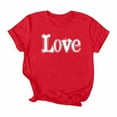 thumbnail image 4 of Fnooota Valentine's Day T-shirts for Women, Crew Neck Casual Summer Pullover Short Sleeve Tops Red Size M, 4 of 5