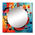 thumbnail image 2 of Designart "Unleashed Geometry in Orange and Blue IV" Abstract Shapes Square Mirror For Wall Decor - Large Orange Square Mirror Printed Wall Decor - Transitional Square Living Room Mirror, 2 of 5