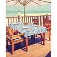 thumbnail image 2 of Outdoor Tablecloth with Umbrella Hole and Zipper Blue Flower Rectangle Outdoor Tablecloths 60x84 Waterproof Outside Table Cloths Floral Patio Table Cloth Cover for Outdoor Tables Picnic Garden, 2 of 6