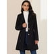 thumbnail image 3 of Abrigos largos de invierno con solapa con muesca y un solo pecho para mujer Negro XS, 3 of 6