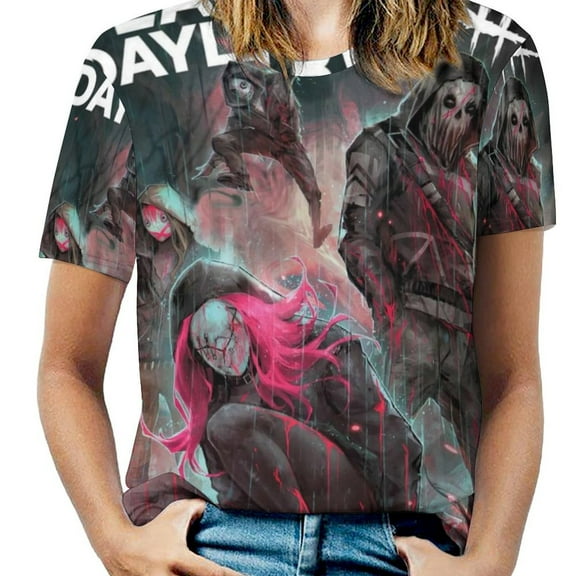 Dead by Daylight DBD Womens T-Shirt Round Neck Short Sleeve Tee Shirts Summer Breathable Tops Blouse S