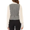 thumbnail image 3 of INSPIRE CHIC Women's Plaid Double Breasted Sleeveless Tweed Vest Waistcoat, 3 of 6