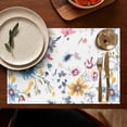 thumbnail image 5 of Pioneer Flower Floral Print Pattern Summer Placemats Table Placemats Set Of 4-Linen Kitchen Washable Placemats Table Mats 12x18 Inch Non-Slip Heat Resistant, 5 of 5