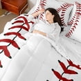 thumbnail image 4 of Castle Fairy Teens Baseball Gamer Bedding Comforter Set 7 Pieces,Sport Theme Full Bedding Set Lightweight,Red White Fitted Sheet Flat Sheet,Luxury Bedroom Decor,Reversible, 4 of 8