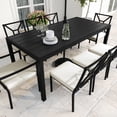 thumbnail image 6 of Martha Stewart 72" Indoor-Outdoor Patio Table with Slatted Top and Steel Frame in Black, 6 of 12