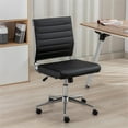 thumbnail image 7 of Okeysen Armless Office Desk Chair, Mid Back Ergonomic Swivel Conference Room Chair, Adjustable Height PU Leather Home Desk Chair, Modern Small Rolling Computer Task Chair, Black, 7 of 7