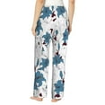 thumbnail image 3 of Pajama Pants Women, Blue WhiteLilies Flowers Sweatpants Soft Sleep Lounge Pants, Casual PJ Bottoms Pants with Pockets, 3 of 5