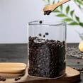 thumbnail image 4 of 1 Uds. (1200ml) tanque de almacenamiento sellado de vidrio cuadrado contenedores de café, cuchara, contenedor de almacenamiento, condimentos, granos de café, suministros de cocina, bote de té, 4 of 5