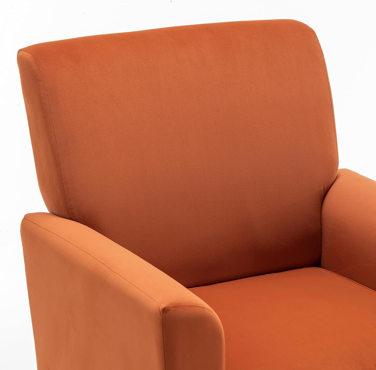 US Pride Furniture Contemporary Accent Arm Chair with Birch Wood Frame and Microfiber Upholstery Armchair for Office and Living Room Decor Removable Cushions Orange