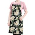thumbnail image 5 of Pioneer Flower Floral Print Pattern Apron-Garden Aprons for Women with Pockets-Cotton Linen Waterproof Kitchen Cooking Gardening Aprons Adjustable for Kitchen,Cooking,BBQ and Salon 33x27 Inch, 5 of 7