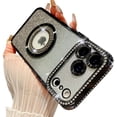 thumbnail image 1 of Compatible with iPhone 17 Pro Max Magnetic Glitter Case Compatible with Magsafe Luxury Bling Rhinestone Case with Logo View Plating Sparkle Diamond Camera Lens Protection for Women Girls, 1 of 6
