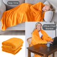 thumbnail image 4 of Manta portátil Super Blanky de 71 x 60 pulgadas con mangas de color naranja, 4 of 8