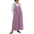 thumbnail image 2 of Overalls Dress for Women Summer Oversized Sleeveless Button Maxi Sundress Womens Casual Solid Loose Lightweight Comfy Lounge Tank Dresses, 2 of 7