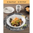 thumbnail image 3 of 15 Inch Round Placemats Set of 6, You Are My Sunshine Non Slip Heat Insulation PP Table Mats, Yellow Sunflowers Cute Bees Heart Dark Gray Washable Place Mats for Kitchen Dining Party Table Decor, 3 of 7