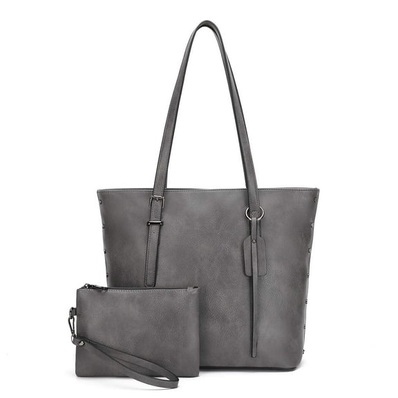 BBOO 2Pcs Set,Handbag for Women Tote Bag PU Leather Large Shoulder Bag Top Handle Satchel Purses and Wallet