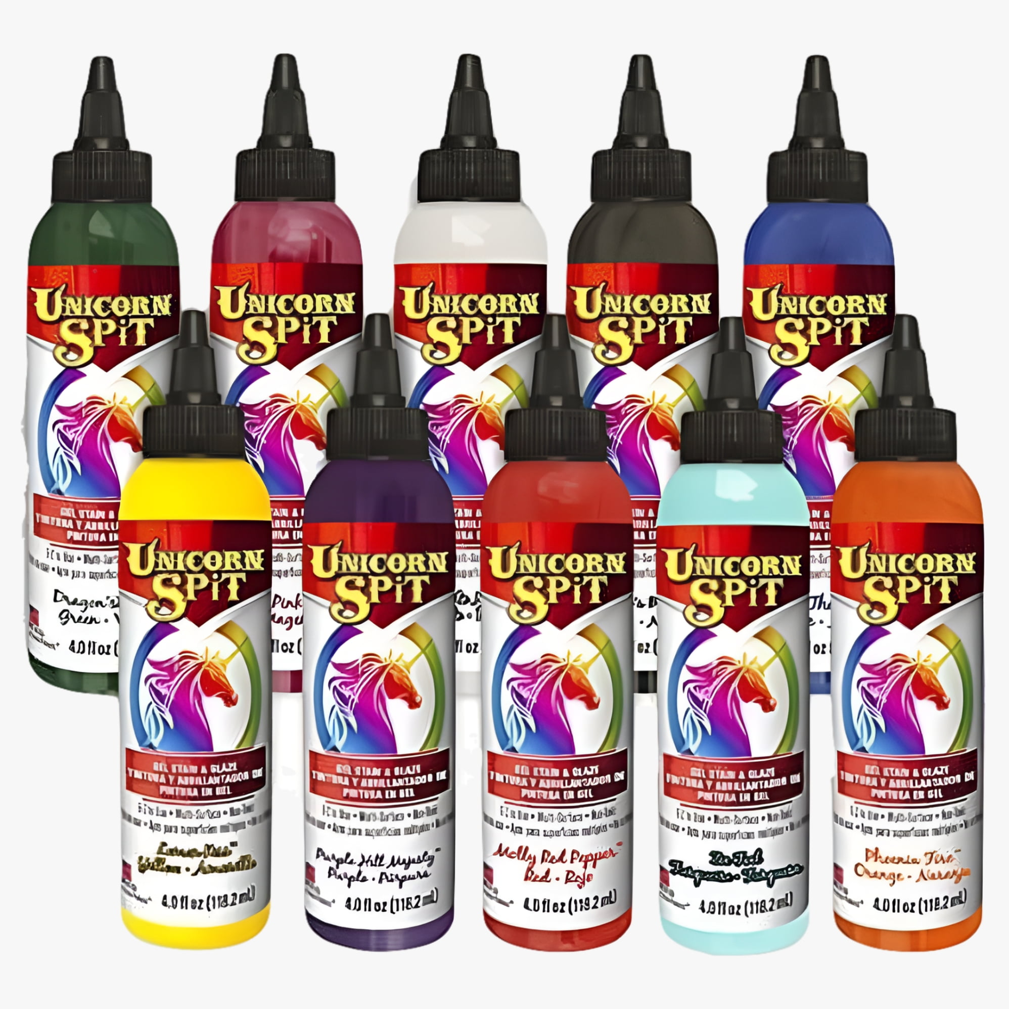Unicorn Spit Gel Stain and Glaze in One, 4 Ounce Each - 10 Paint Collection