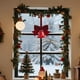 thumbnail image 1 of Adorno navideño colgante de hierro | Bola dorada y roja, ligera y duradera, con cordón para árbol de Navidad | Corona navideña, regalo para casa, oficina, fiesta, 17 x 13 cm, 1 of 6