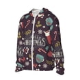 thumbnail image 3 of Goofa Merry Christmas Printed Women's UPF 50+ Sun Protection Hoodie Jacket Lightweight Long Sleeve Sun Shirt for Women with Pocket Hiking Outdoor-, 3 of 9
