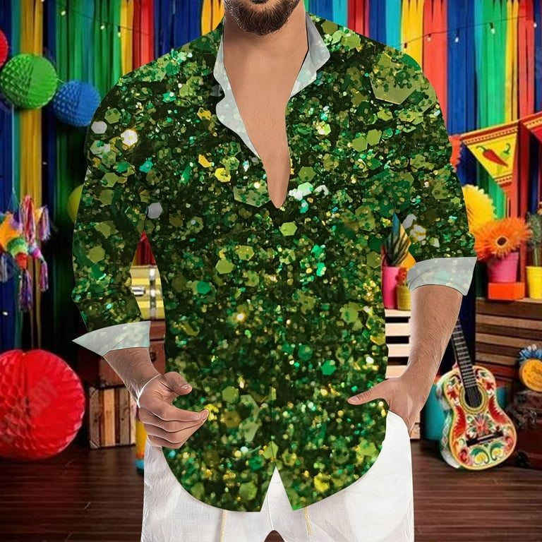 sparkly mens dress shirts Amazon.com: AstoSeu Men's Sequin Dress Shirt 70s Disco Costume Sparkle  Party Short Sleeve Button Down Shirts Black S : Clothing, Shoes & Jewelry