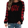 thumbnail image 2 of Meichang Hauts de la Saint-Valentin pour Femmes Imprimé Cœur Tee Manches Longues Raglan Col Rond Coupe Ample Sortie Sweat-Shirt Cœur, 2 of 5