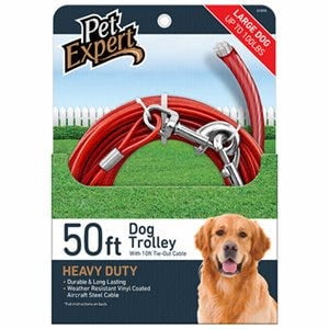 Imperativo sábado horno Pet Expert Dog Tie Out, Heavy Weight Steel Aircraft Cable, 50-Ft. 1 Pack -  Walmart.com