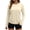 Beige, variant on Women's Sun Protection Short Sleeve Top Casual Round Neck Thumb Loop UPF Shirt Side Drawstring Tunic Beach Surfing Travel Cover-Up Blouse, Black L