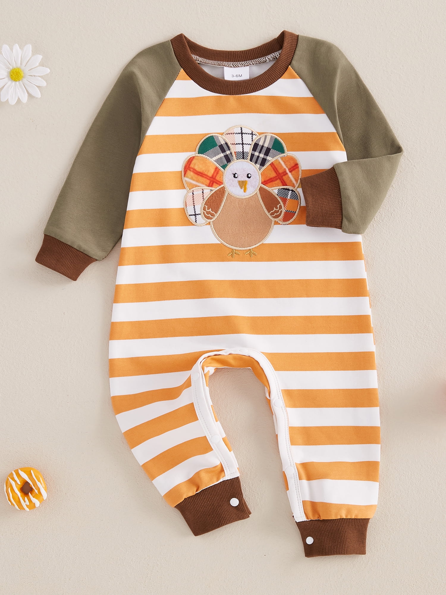 Kumsolu Baby-Strampler Mit Elefanten-Muster – Langarm-Body Für Neugeborene Mädchen