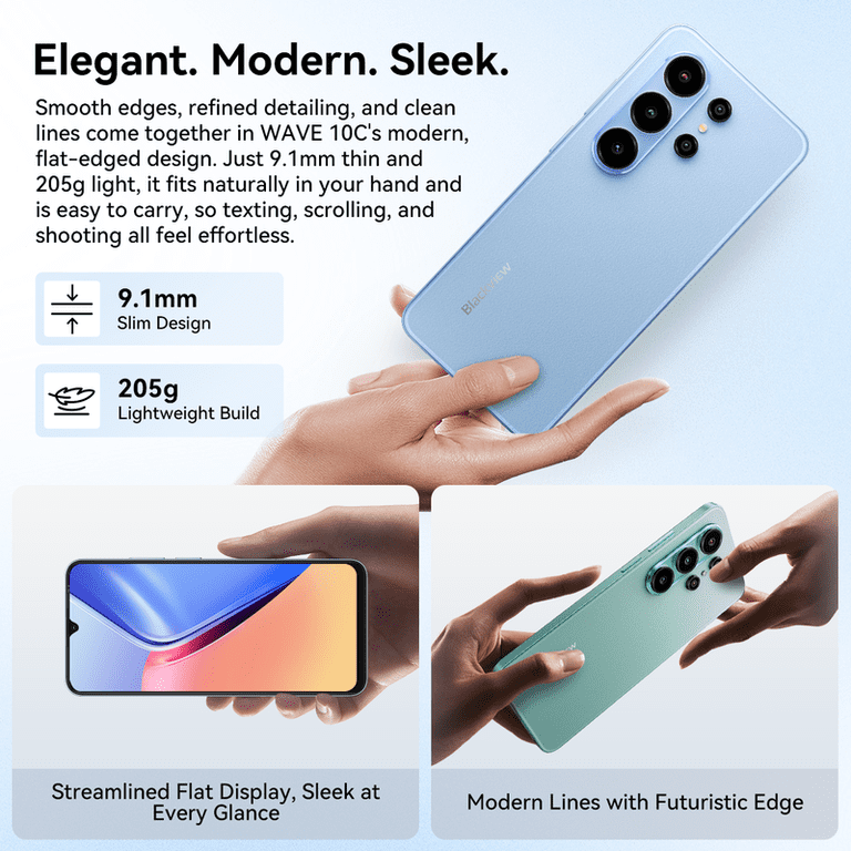 Blackview WAVE 10C Unlocked Android Phones,16GB+128GB,6.88