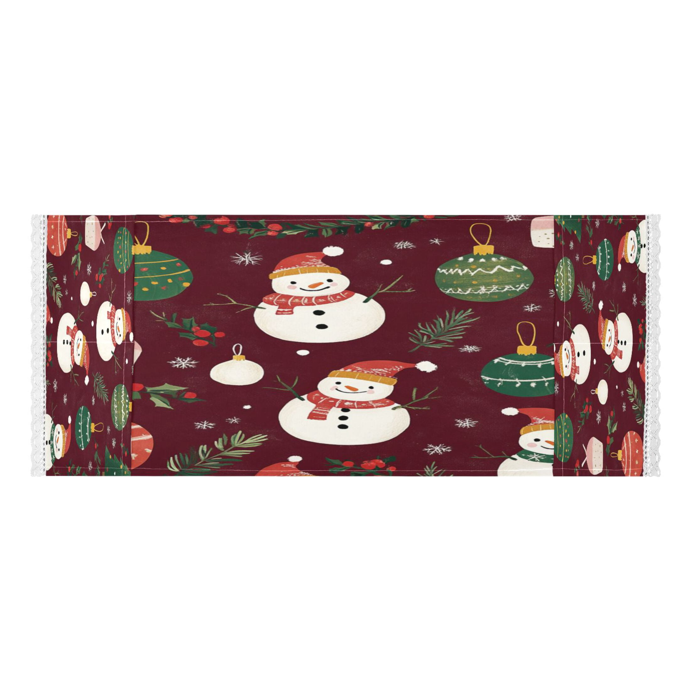 WOBOGO Christmas Pattern with Snowmen and Green Trees Washing Machine Cloth Dryer Refrigerator Top Cover Protective Non-Slip Mat For Kitchen Laundry