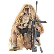 Haoun 1/6 Scale Army Military Soldier Action Figures, 12 Inch Flexible Soldiers Model Set with Accessories Model Collection Military Toys for Kids Adults - Desert Sniper