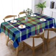 thumbnail image 3 of O'Sullivan Tartan Bright Blue Irish Plaid Rectangular Tablecloth 60"x120" with Lace Edge, Washable Durable Table Cover for Dining, Indoor Outdoor Home Restaurant Decor, 3 of 5