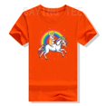 thumbnail image 4 of Camiseta con diseño de unicornio Corgi montando dinosaurio T Rex, bonita camiseta para niños, niñas, regalo de arcoíris, camiseta gráfica de galaxia espacial Corgicorn, camisetas estéticas, 4 of 5
