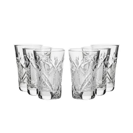 Neman Glassworks, 1.2-Oz Russian Crystal Shot Vodka Glasses, 6-pc Vintage