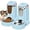 Light Blue(3.8L*2), variant on Portable Automatic Cat Feeder and Water Dispenser with Stainless Steel Bowl Dog Gravity Food Feeder and Waterer for Small Medium Pets Puppy Kitten 1 Gallon x 2 (Light Blue(3.8L*2))