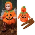 thumbnail image 2 of KAUOD Toddler Fleece Set Halloween Pumpkin Devil Graphic Hooded Romper Pants Outfits Baby Boys Zip up Fuzzy Bodysuit Clothes, 2 of 8