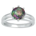 thumbnail image 1 of Sterling Silver with Mystic Green Topaz Solitaire Ring, 1 of 3