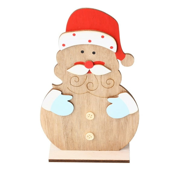 Vikakiooze 2022 Christmas Wooden Crafts Santa Claus Home Decoration Wooden Craft Ornaments