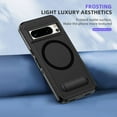 thumbnail image 4 of for Google Pixel 8 Pro Case,[Built-in Invisible Kickstand],Compatible with MagSafe,Military-Grade Drop Protection Double Layer Shockproof Slim Translucent Matte Phone Case,Black+Black, 4 of 7