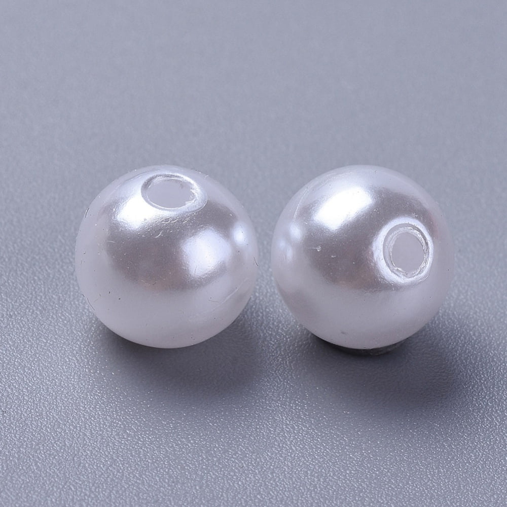 Imitated Pearl Acrylic Beads Round Snow 10mm Hole: 2mm about 1000pcs/500g