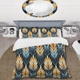 thumbnail image 2 of Designart "Ethnic Essence Chevron" Blue Chevron Bedding Covert Set - glam Bed Set With 2 Shams, 2 of 5
