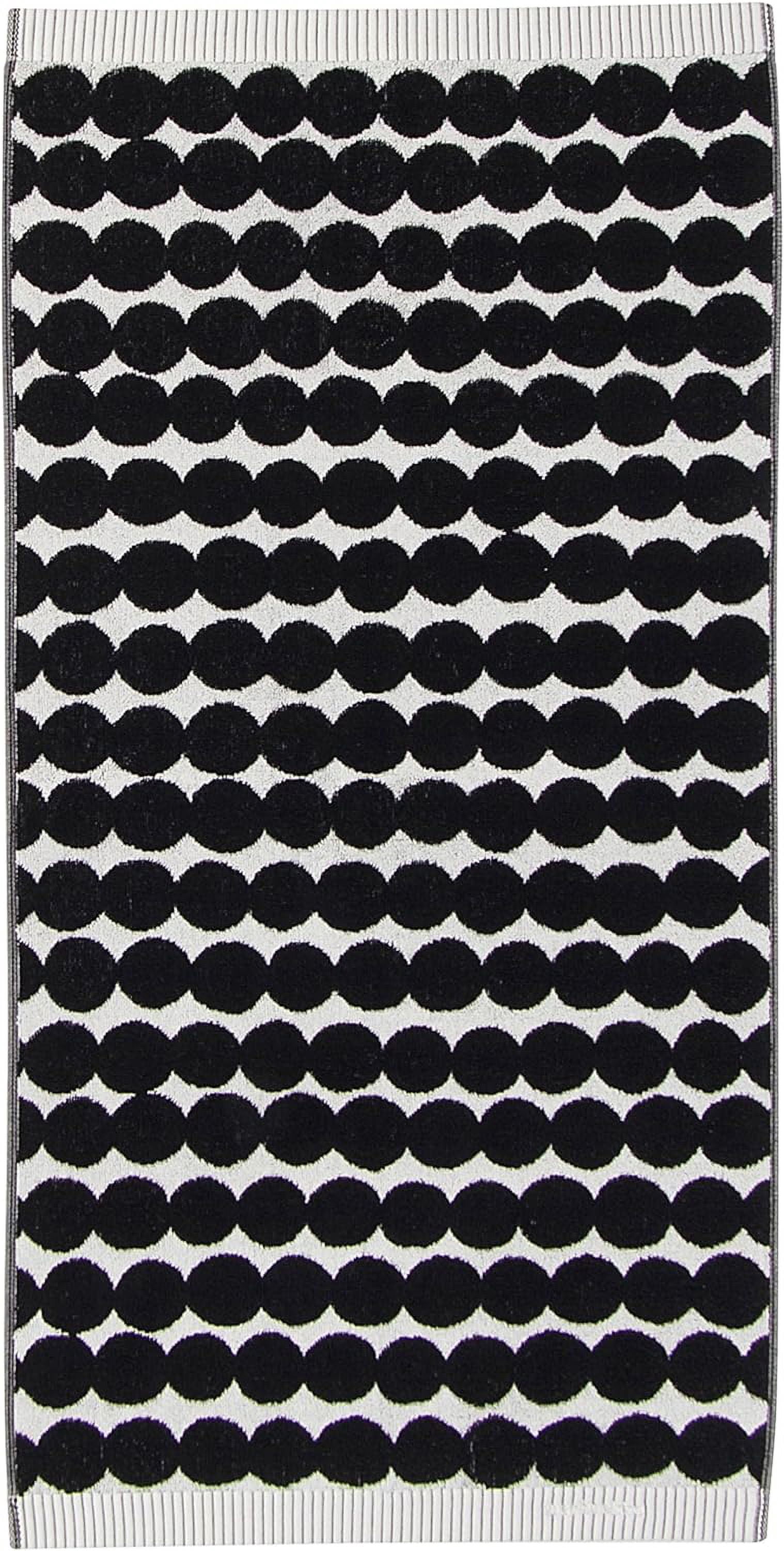 Marimekko Rasymatto Towel | Black & White - Unikko Hand Towel Beige, White (28" x 20")