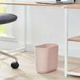 thumbnail image 3 of iDesign Oval Bathroom Trash Can, 1.9 Gallon Plastic Slim Open Top Garbage Bin, Pink, 3 of 6